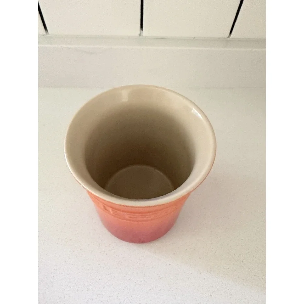 Le Creuset Utensil Crock Flame Orange Stoneware 1 Liter New